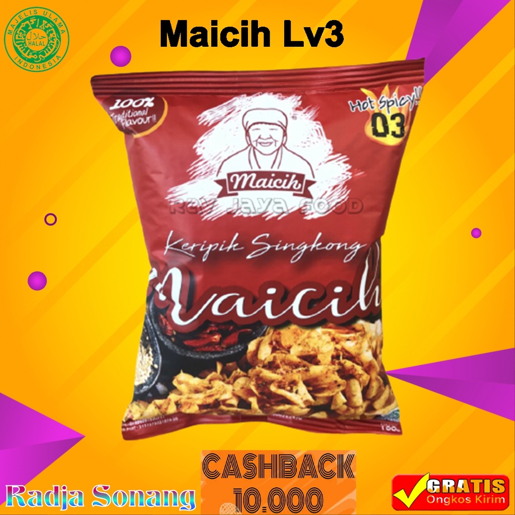 

Ready Surabaya Maicih Keripik Pedas Lv 3 & Maicih Keripik Pedas Lv 5 Berat 100 Gram