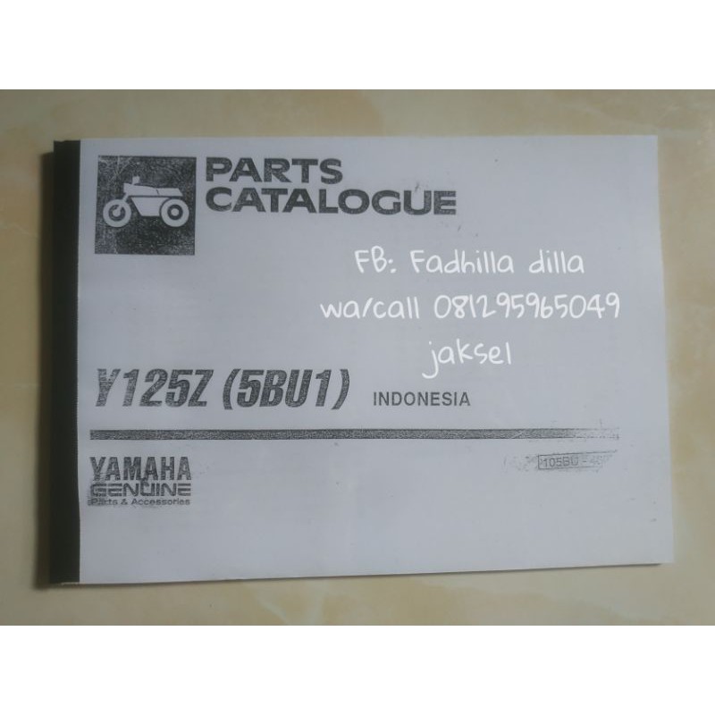 buku panduan parts part katalog catalog catalogue 125Z 125zr 125 Z ZR