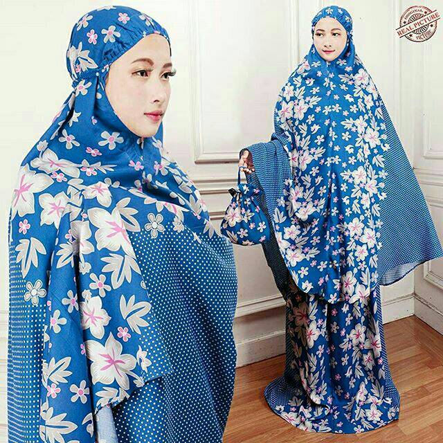 KE- Mukena polkadot 115.000 Mukena polkadot bahan katun rayon tebal +tas  fit to xl