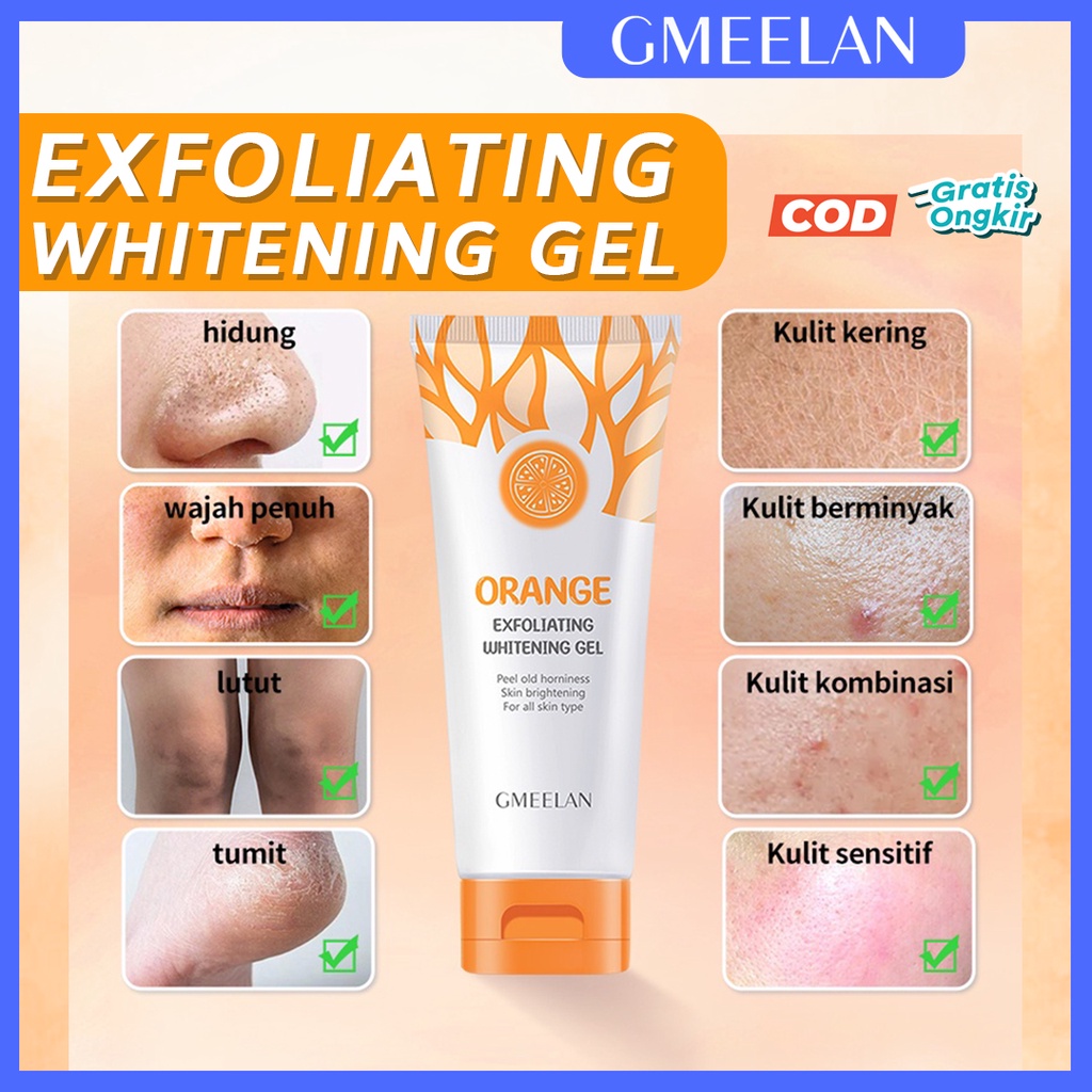 Gmeelan Orange Exfoliating Whitening Gel Skincare eksfoliasi peeling gel wajah pengangkat komedo amp