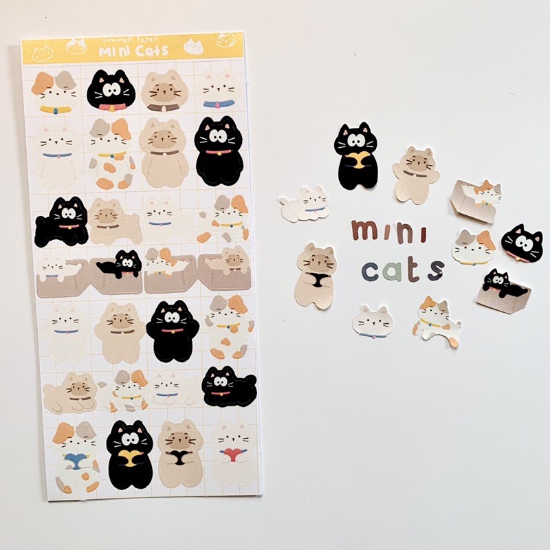 

summer tapes - mini cats sticker jurnal/sticker deco/sticker polaroid