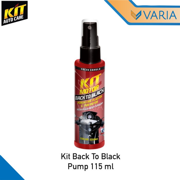 Kit Back To Black Pump 115 ml Restorer Penghitam Plastik &amp; Trim Motor