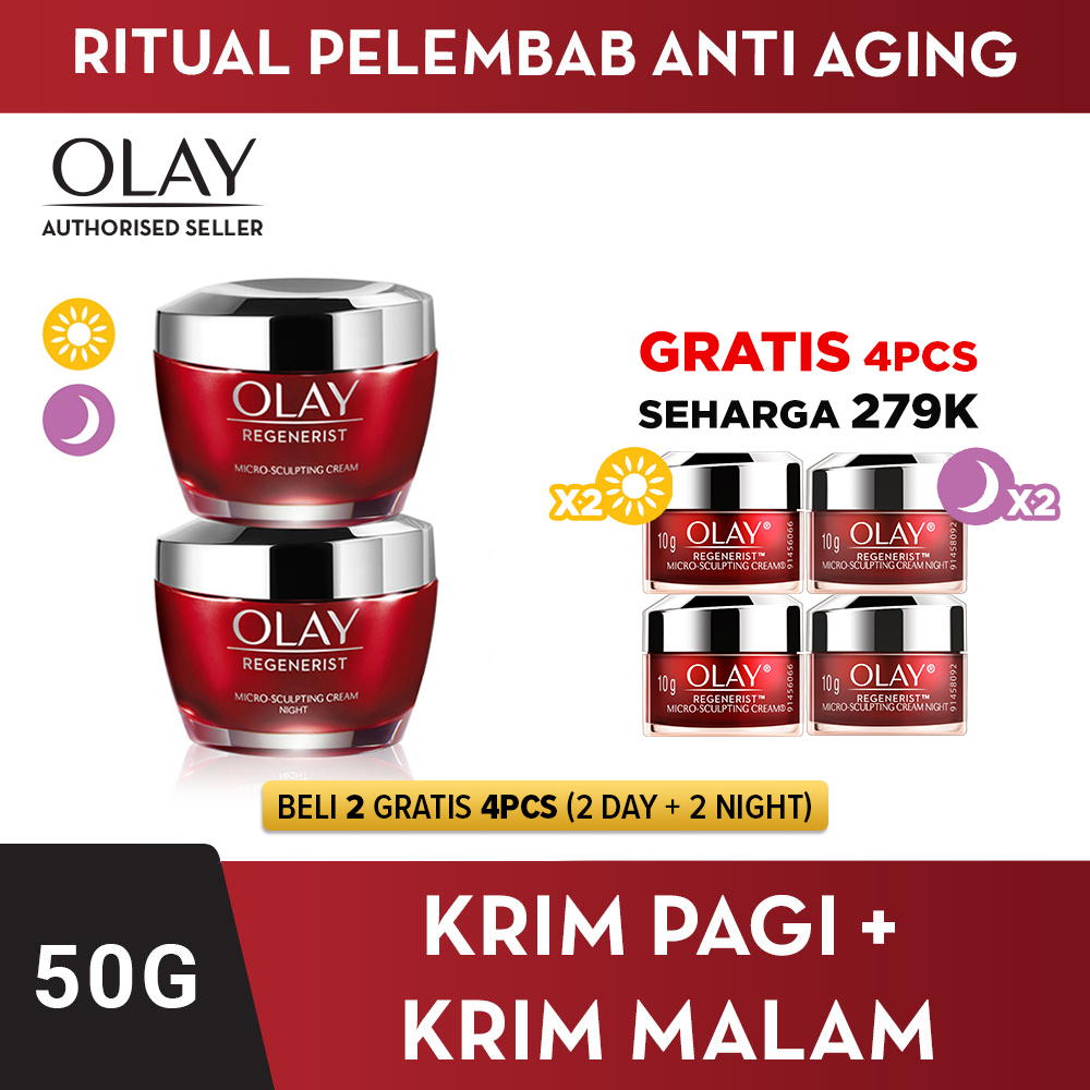 [LEBIH HEMAT] Olay Ritual Pelembab Anti Aging FREE Regenerist Day and Night Mini (4 pcs)