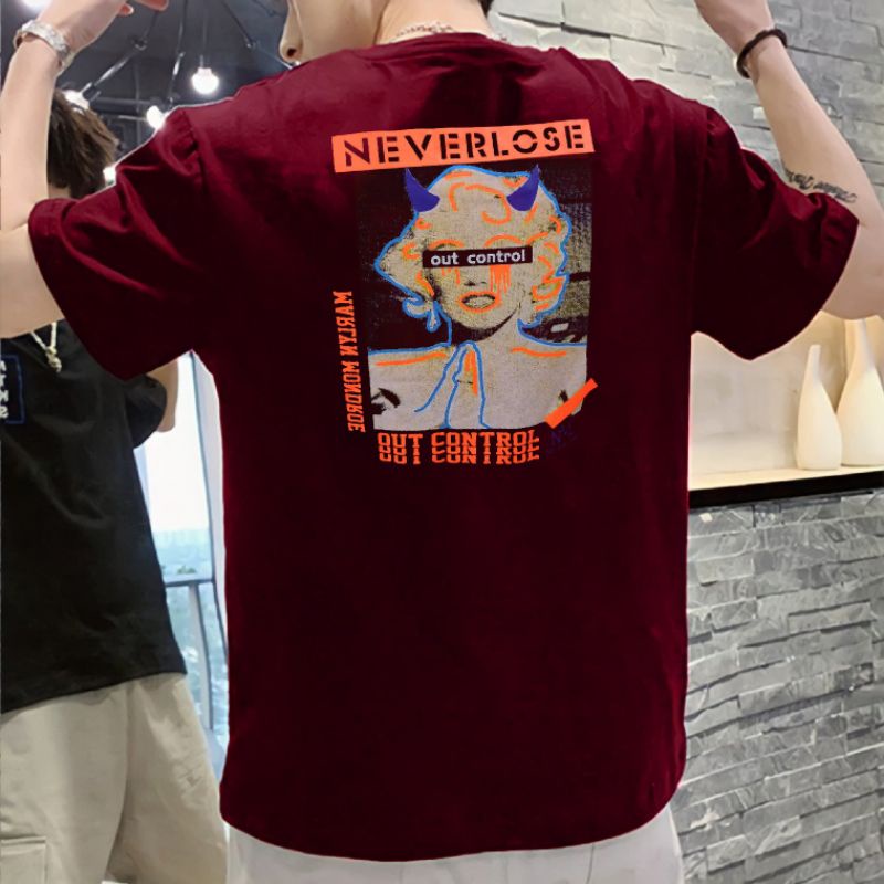 NEVER LOSE BAJU KAOS PRIA OBLONG PAKAIAN FASHION LAKI-LAKI TANGAN PENDEK DISTRO UNISEX COD SUPER OUT