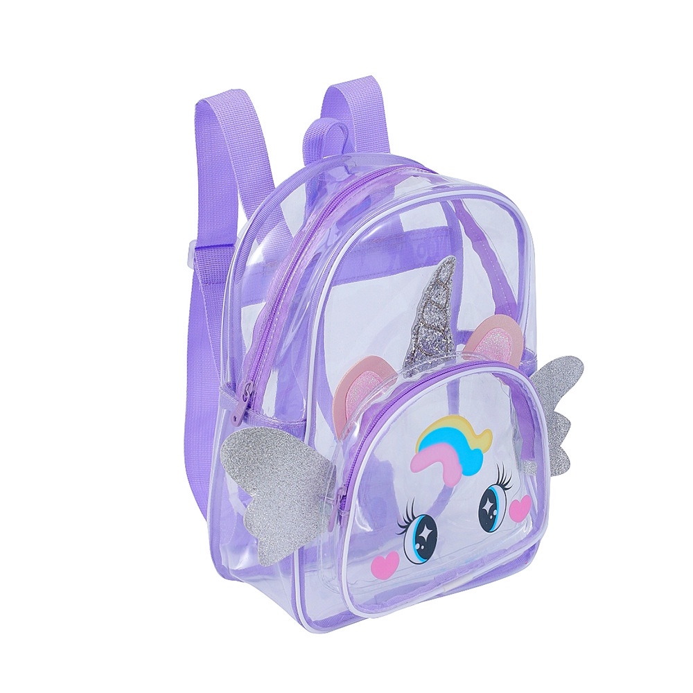 Backpack Unicorn Sayap Anak Perempuan Tas PVC transparan wings Tas ransel Anak Unicorn waterproof Backpack Anak Paud Tk Import Tas Blingberry import tas blingberry grosir