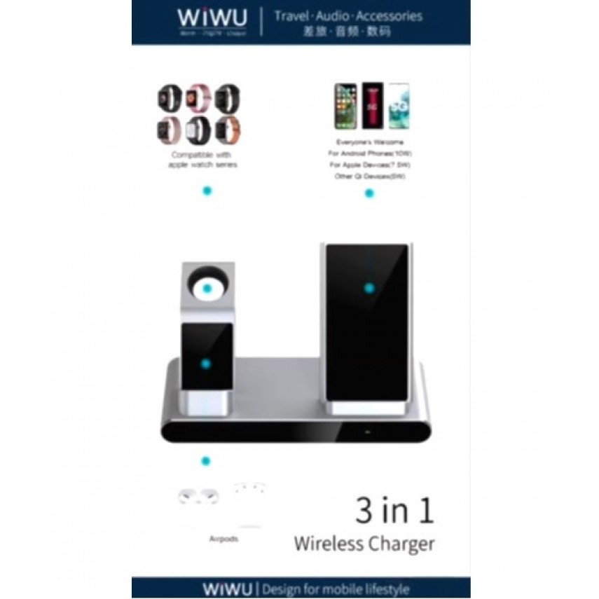 AKN88 - WIWU MF500 POWER AIR - 3 in 1 Smart Wireless Charger (18W MAX)