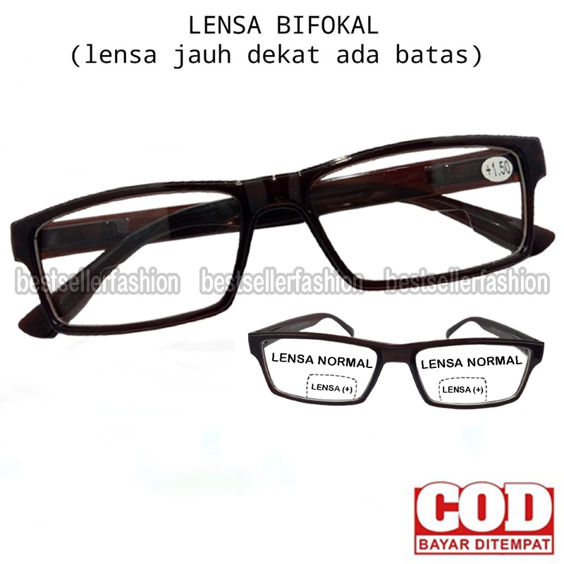 Kacamata Baca Plus (+) 2 Fungsi Uk +1.00 s/d +3.00 Kacamata Plus Kacamata Dobel Baca dan Jalan Untuk Pria Wanita Unisex Kacamata Rabun Dekat Eye Glasses Kacamata Gaya / Kacamata Baca Fashion Tebaru