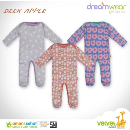 3pcs ARUCHI / VELVET DREAM WEAR Sleepsuit (GIRL) PREMIUM Quality CBKS