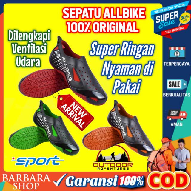 Sepatu Sepeda ALL BIKE AP Boots Sepatu Karet Motor Anti Air 100% Original Terbaru Termurah 44 Hujan