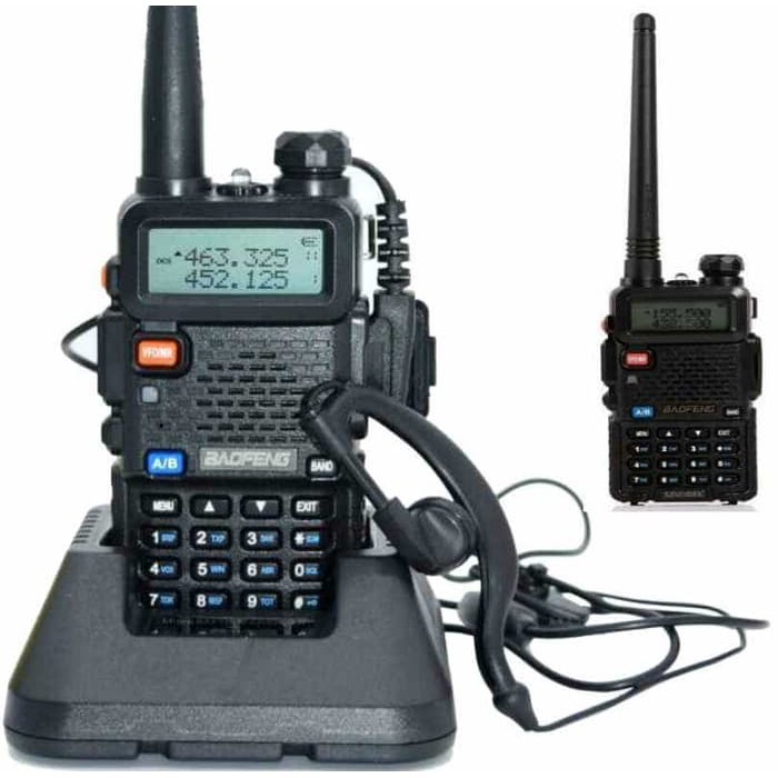 Unik Radio Walkie Talkie HT BAOFENG POFUNG Dual Band UHF VHF UV-5R- Black Murah