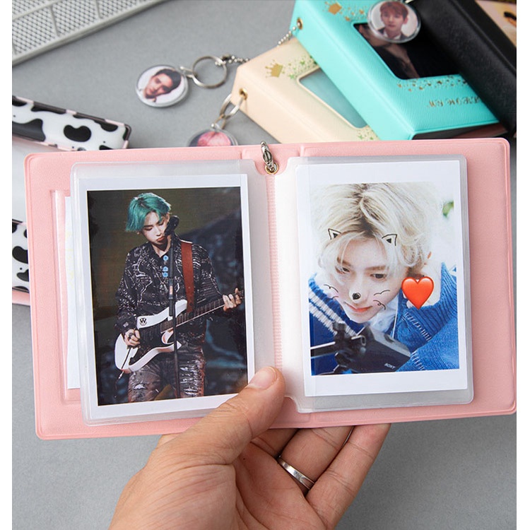 3 inch Photo Album 32 Pockets Cute Cow Card Holder for KPOP LOMO Card Photocards Collection