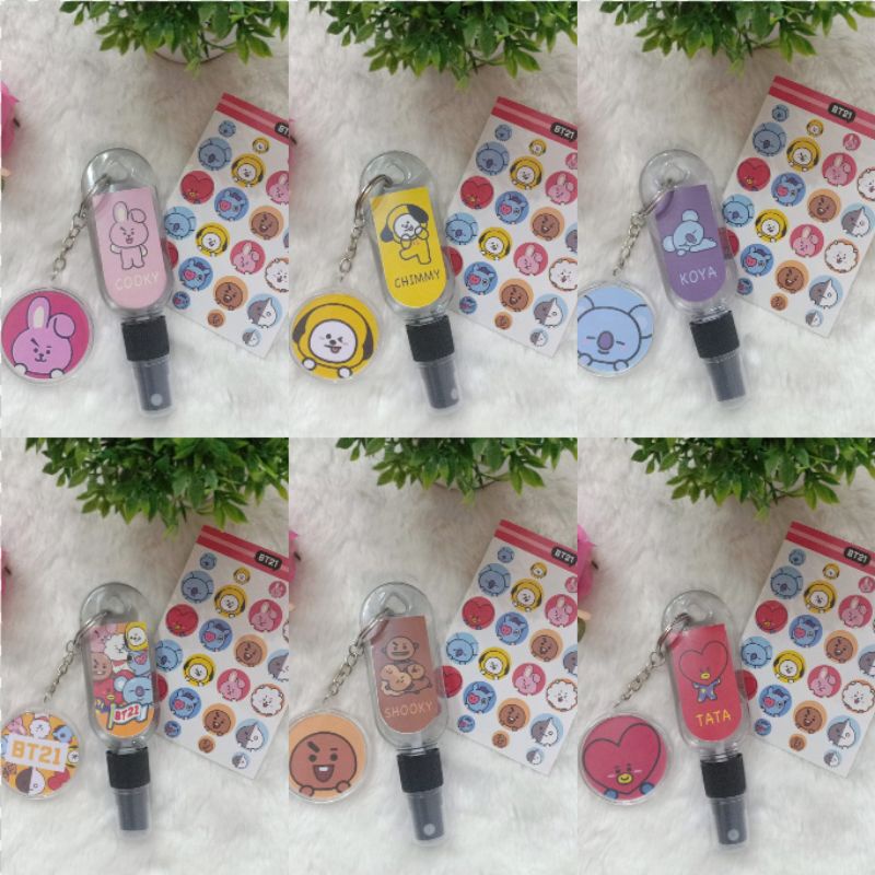 FREE GANTUNGAN KUNCI+STICKER BT21 HAND SANITIZER/POUCH HANDSANITIZER BT21