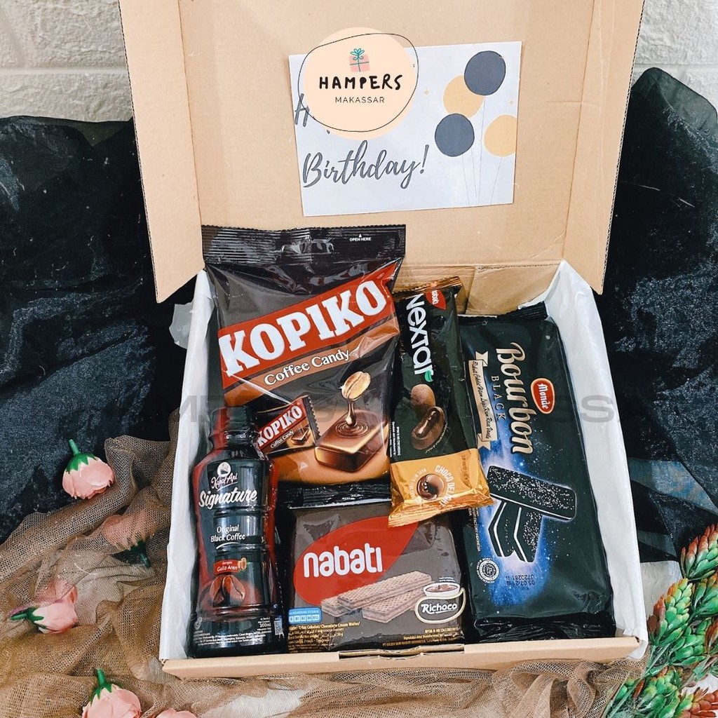 HAMPERS SNACK / SNACK BOX / GIFT BOX / HADIAH ULANG TAHUN / HAMPERS MAKASSAR / HADIAH WISUDAH COWO