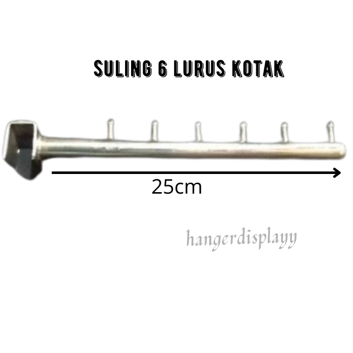 Hanger Suling Pipa Kotak 6 Titik Lurus Paku Gantungan Baju Display Toko