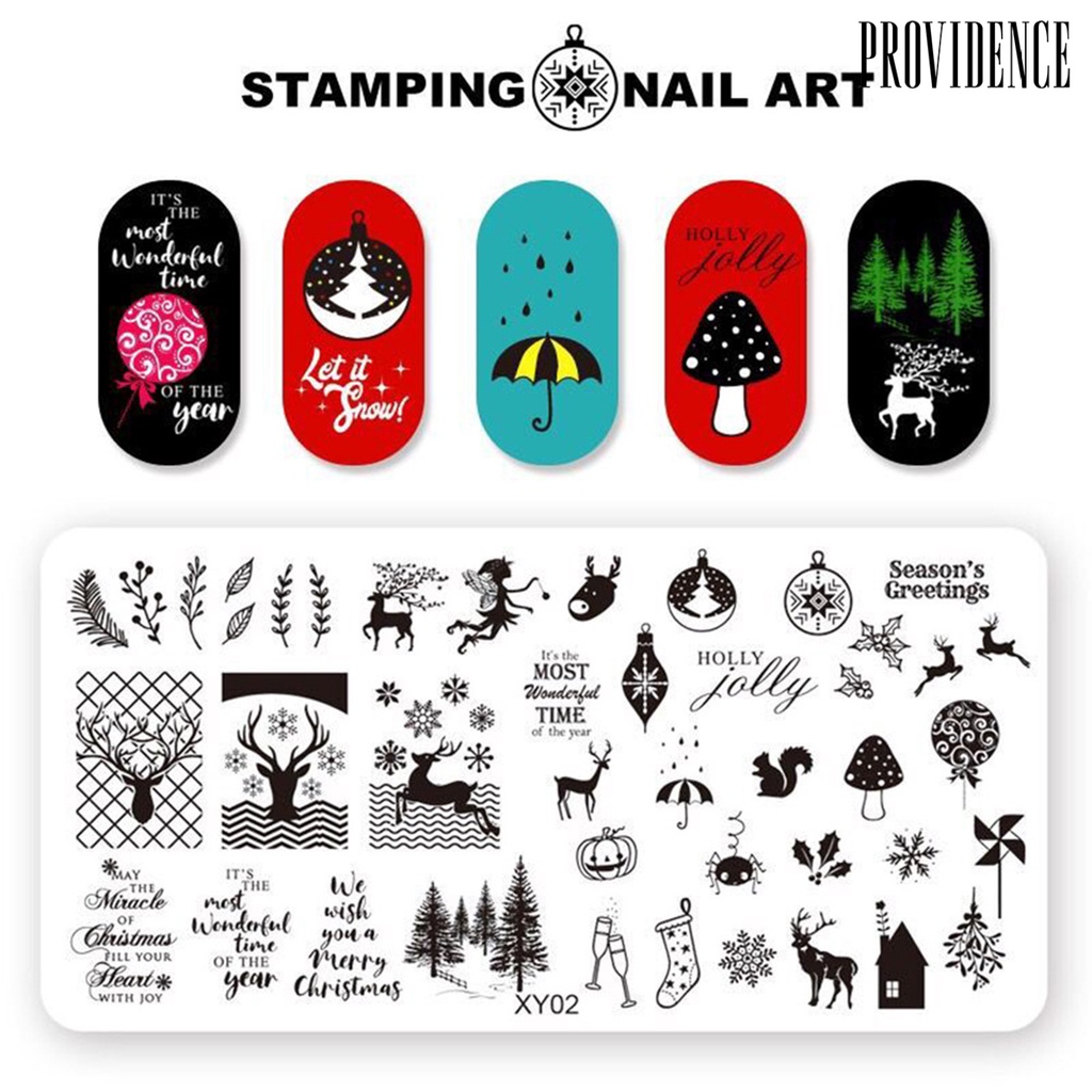 Providence Plat Stempel Kuku Diy Tema Natal Bahan Stainless Steel Untuk Nail Art / Manicure