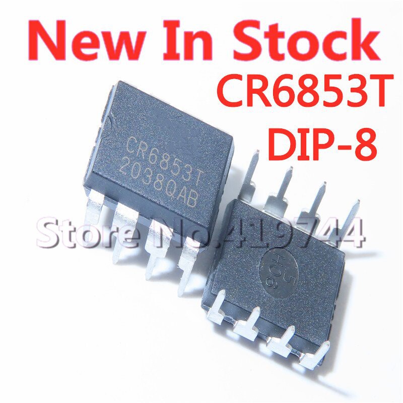 5pcs/lot100% Kualitas CR6853T CR6853 DIP-8 Flyback switching power supply chip PWM controller charger I IC In Stock Baru Original