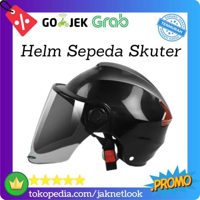 Jual Chy Helm Sepeda Skuter Motor Elektrik Half Face With Kaca