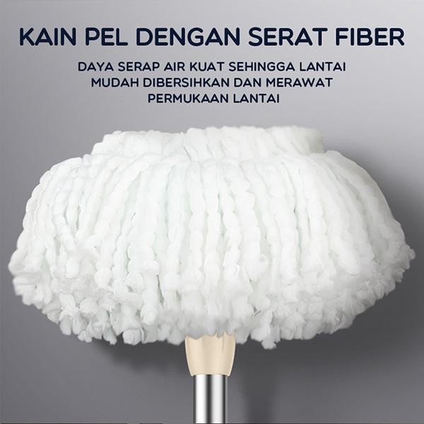 SAMONO BONBOX BCT704 ALAT PEL LANTAI DENGAN Kain Pel Putar dengan Ember Roda Alat Pel Pelan Samono SCM003 Ultra Spin Mop grs 1 th