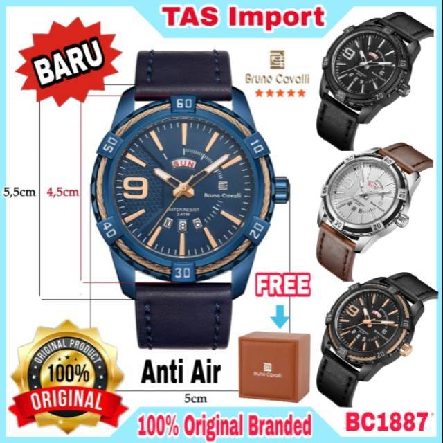 Bruno Cavalli BC1887 JAM TANGAN PRIA/COWOK ORIGINAL BRANDED ARLOJI ANALOG ANTI AIR JAM IMPORT/BATAM