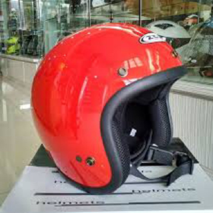 ZEUS 385 red merah helm retro classic bogo import