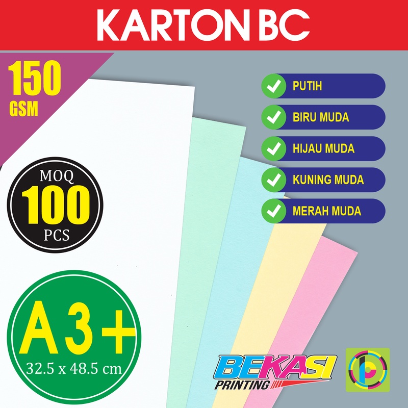

Kertas Briefcard Brief Card BC 150 GSM Ukuran A3+ 32.5x48.5 cm isi 100 Lbr