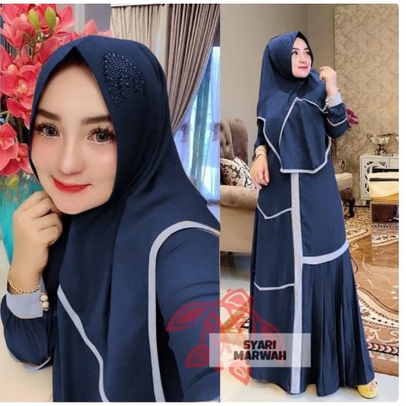 GAMIS SYAR'I AINUN Gamis Brukat Terbaru Gamis Set Khimar Gamis Syar'i Termurah, Gamis Brukat Pesta