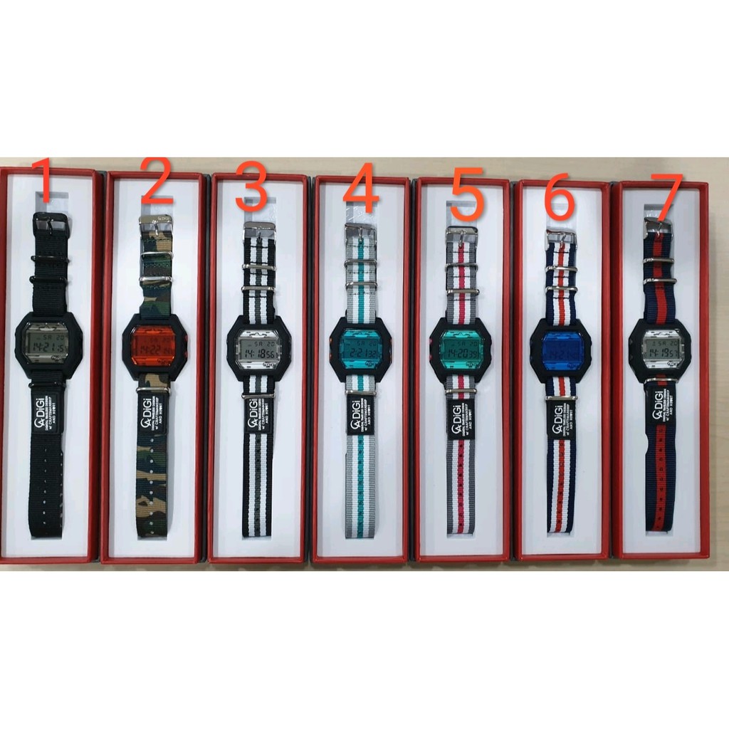 Alexandre Christie AC9224 AC 9224 UNISEX Canvas Digital Ac Digi Sport Original