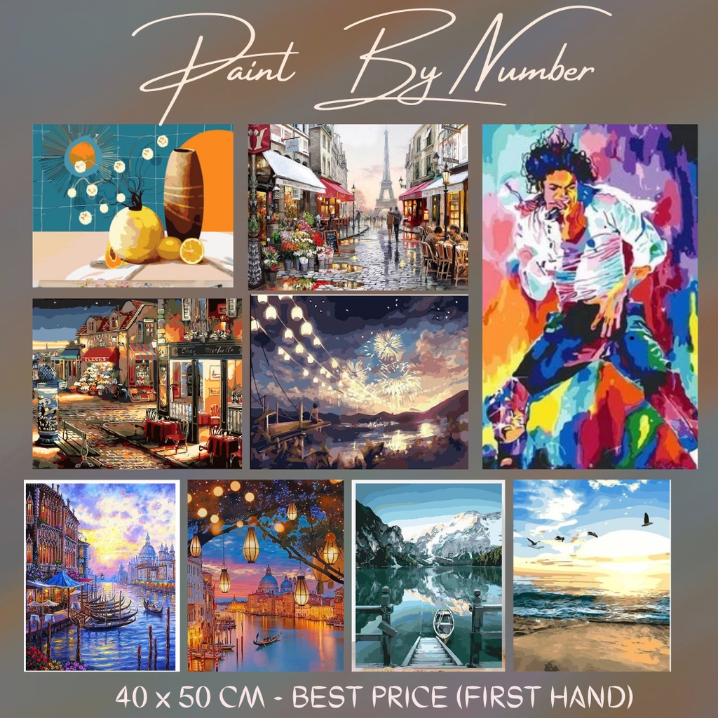 

Paint By Number Set 40 x 50 cm / DIY Painting Kit Numbers Lukis Canvas [No Frame dan Frame] 40x50cm - Melukis Nomor Numbering Kanvas Art Gambar Anak Dewasa - Kids Adult
