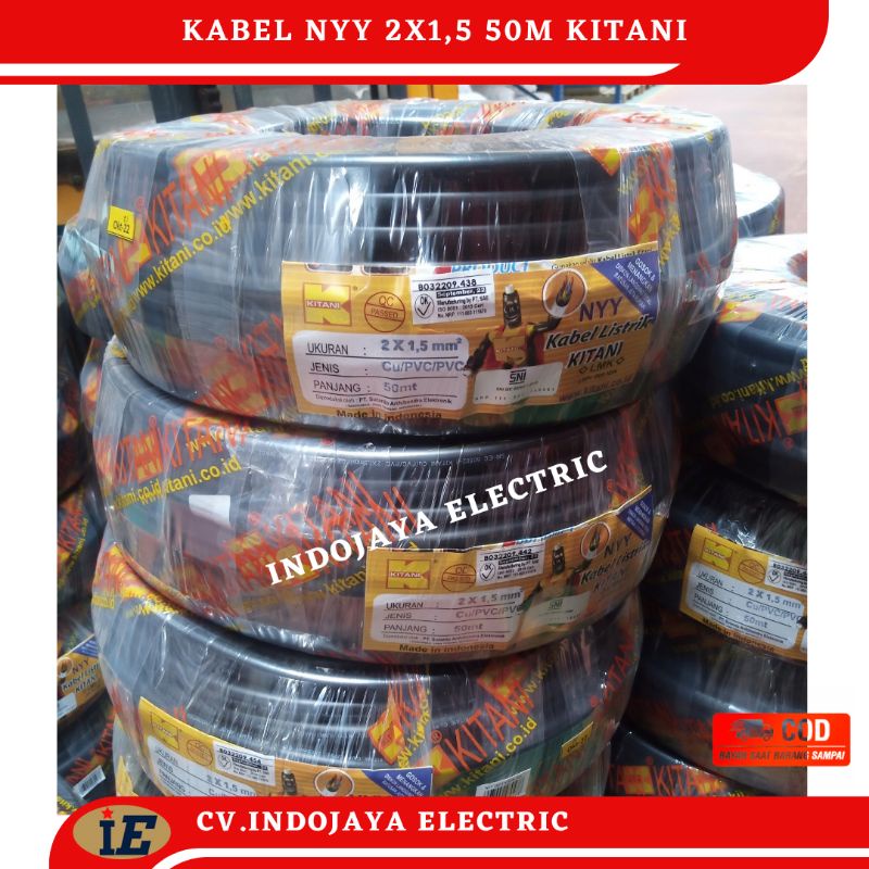 Kebel NYY 2x1,5 Kitani Panjang 50 meter Kabel dalam tanah kabel out door