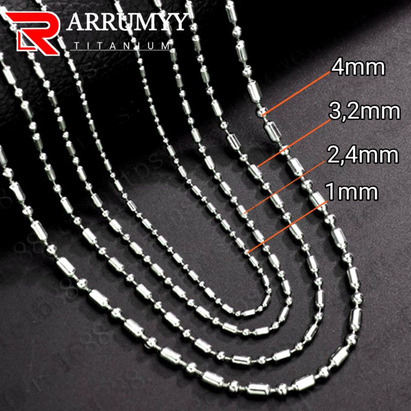 ARRUMYY rantai kalung pria wanita titanium silver original anti karat