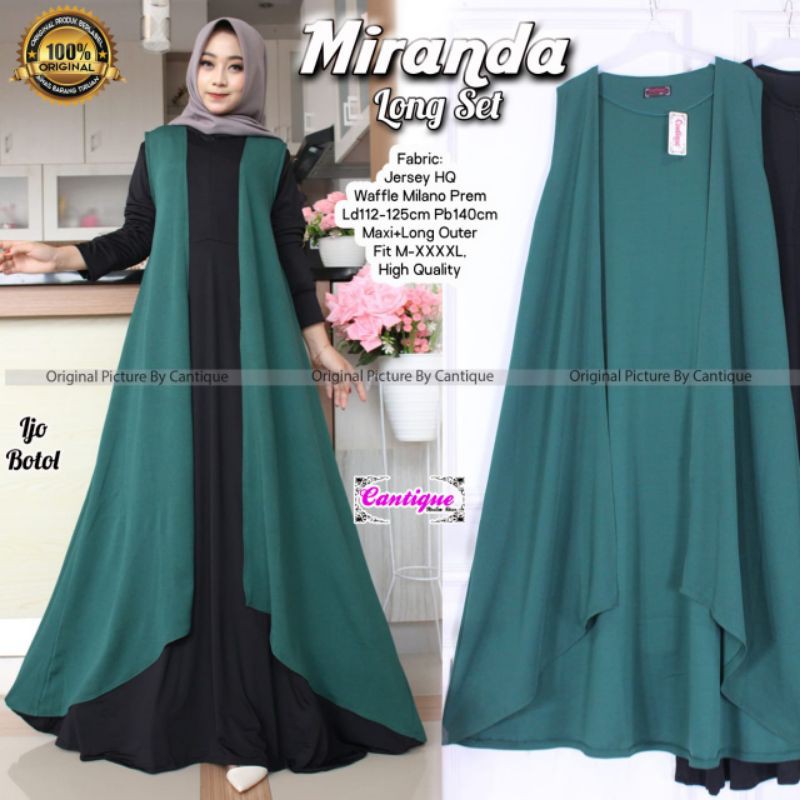 Miranda Long Set Terbaru Matt Waffle Ld 125 cm | Gamis Wanita Terbaru Outer dan Maxy