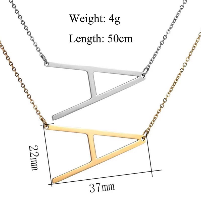 Kalung Rantai Q-Z Liontin Motif Huruf Bahan Stainless Steel B18