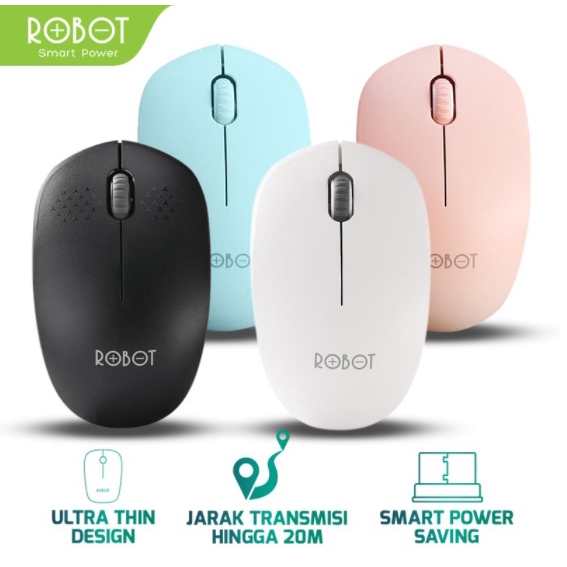 Mouse Wireless Robot M210 2.4Ghz GARANSI RESMI 1 TAHUN