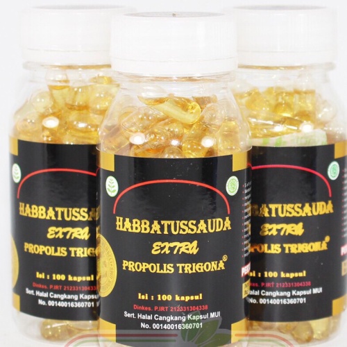 HABBATUSSAUDA Ekstra Propolis Trigona UMS 100 Kapsul / Habbatussaudah Oil / Minyak Jinten Hitam Original