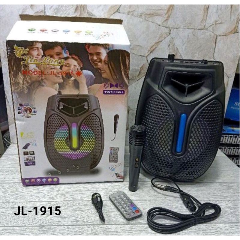 Speaker bluetooth Jinlong JL-1915 UK 6.5 inch free mic karaoke