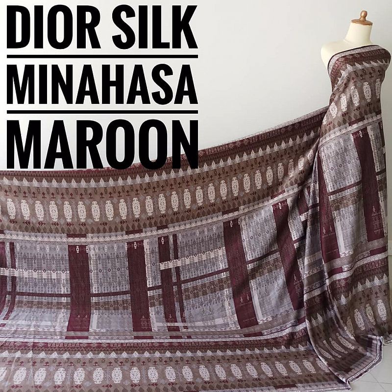 LAST STOCK Kain Meteran Di*r Silk Minahasa Maroon (0.5M)