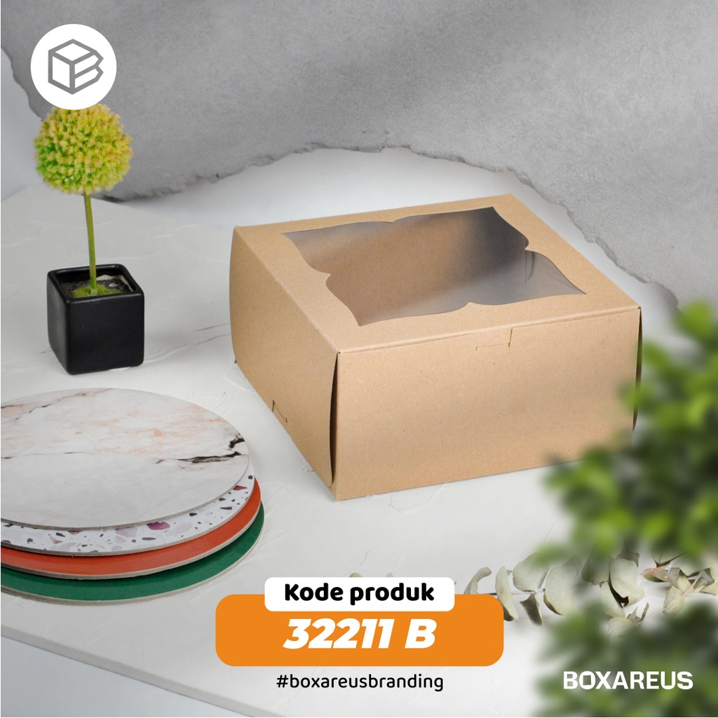 Cake Box, Packaging, Kotak Kue, Gift Box, Multipurpose Box | 32211 BROWN  (10pcs)