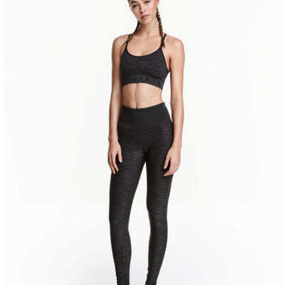 H*M HM Active Legging Marled White-Black sport olah raga