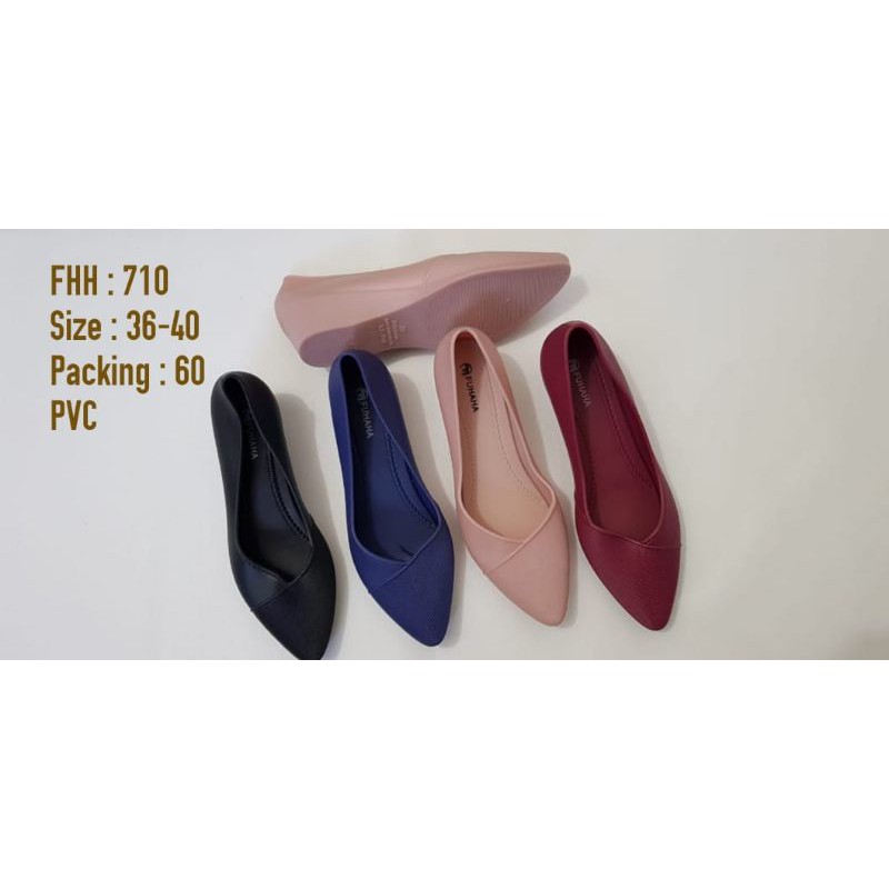 COD-Sepatu Pantofel Wedges Jelly Wanita