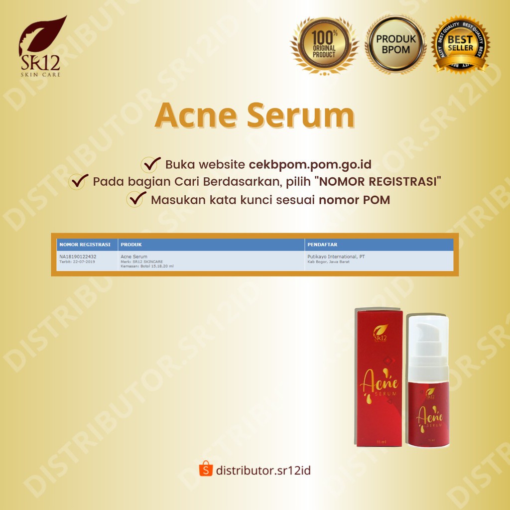 Acne Serum SR12 Original Serum Wajah Jerawat Mengecilkan Pori Pori Ampuh Melawan Bakteri Membantu Mengatasi Jerawat Membunuh Bakteri Di Wajah Mengurangi Penuaan Mengurangi Bekas Jerawat BPOM