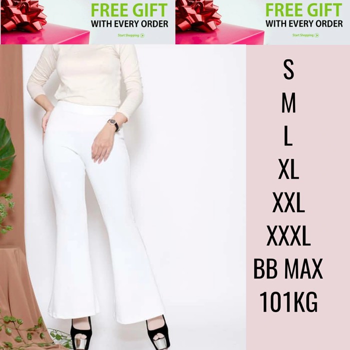 S - XXXL CELANA CUTBRAY WANITA CELANA WANITA KULOT PUTIH WANITA JUMBO