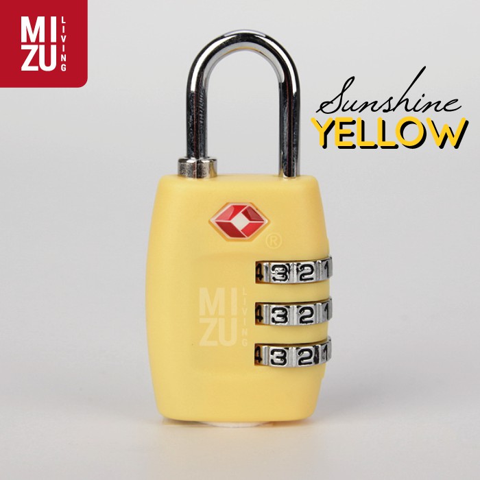 Travel Baggage Luggage Lock TSA WARNA WARNI - Gembok Tas Koper-SUNSHINE YELLOW