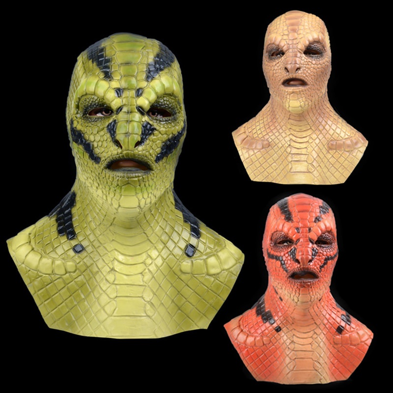 PREORDER Latex Viper Halloween Cosplay Mask Scary Snake Party Costume Masks Adult one size Props