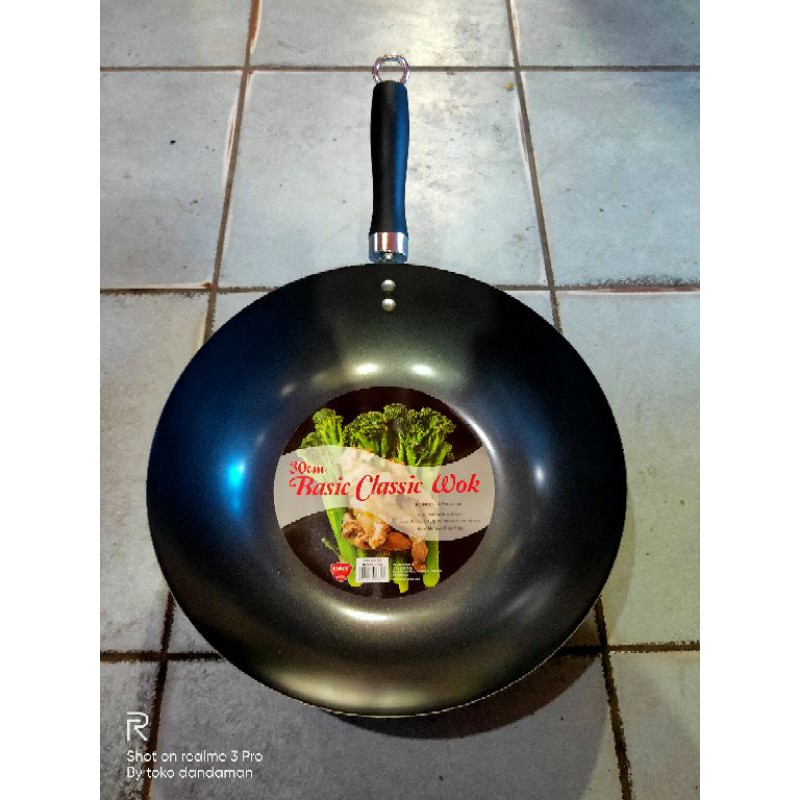 (1kg) basic classic wok maspion maslon 30cm wajan teflon maspion 30cm wajan anti lengket murah