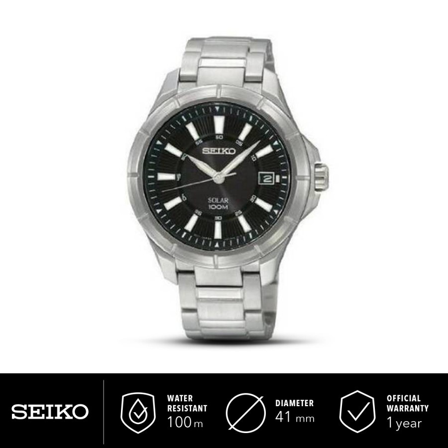 Jam Tangan Pria Seiko Solar Classic SNE081 Stainless Original