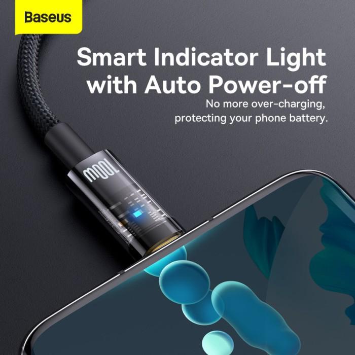 Baseus Cable USB to Type C Poweroff - 100W - Explorer Series - Auto Disconnect - Garansi Resmi 6 Bulan