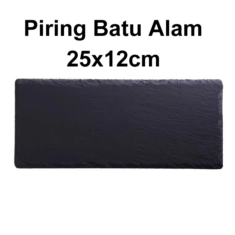 Piring Jepang/Piring Sushi Classic Batu Alam Asli Kotak Panjang 25x12 -- 30x12cm