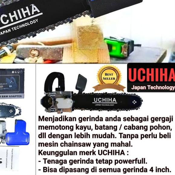 ♜ UCHIHA Chainsaw Mini Portable 12 inch Senso Gergaji Potong Kayu Adaptor Gerinda 4" Japan Technolog