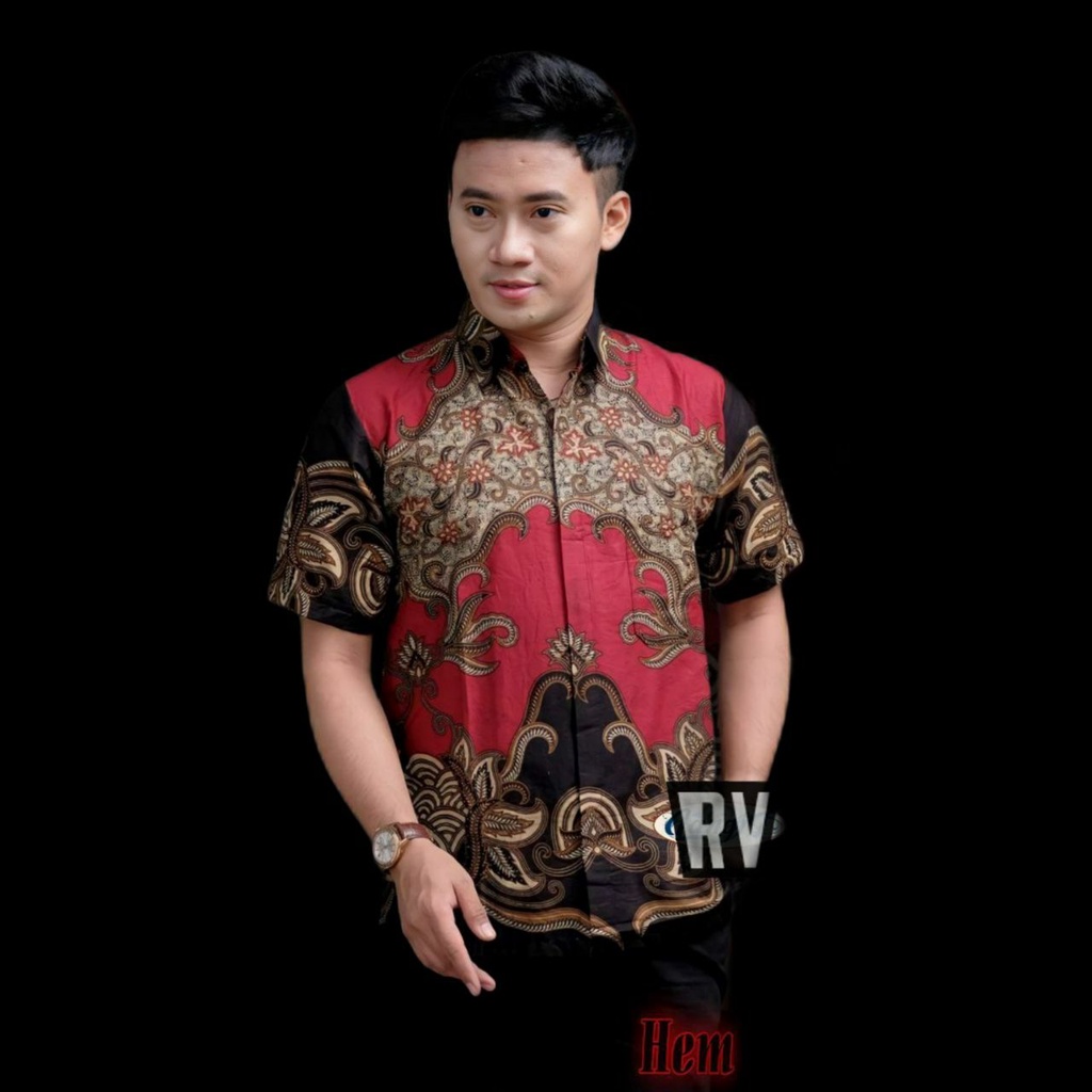 BIG SALE KEMEJA BATIK PRIA MURAH M L XL XXL JUMBO BATIK BIG SIZE HRB026 TREND MASA KINI