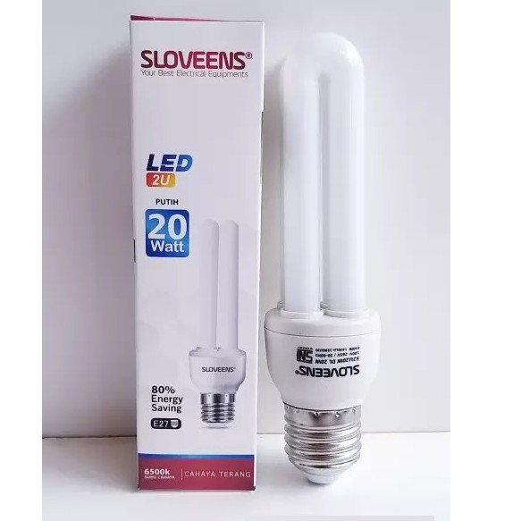 Bohlam LED SLOVEENS Lampu LED PLC 2U 20 Watt Murah Lampu LED 20w Hemat Energi Lampu Murah SLOVEENS